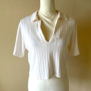 Francesca’s Gb Fashion London Ribbed Crop Top Size Large